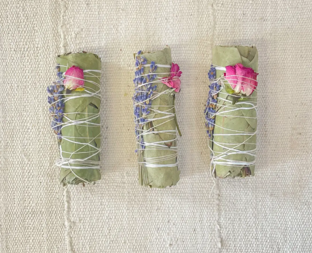 Small Lavender and Pink Rose Eucalyptus Bundle