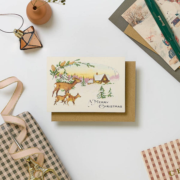 Relove Deer With Fawn Christmas Card